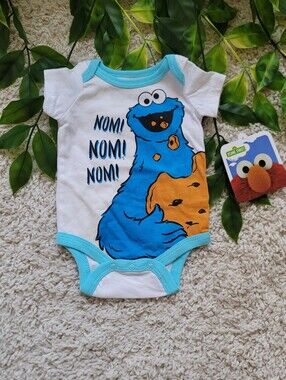 Baby Boy Cookie Monster Onesie (Newborn)